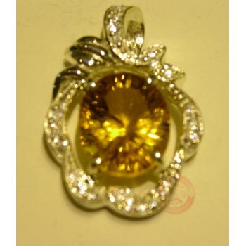 Mặt dây vàng gắn đá quý 03