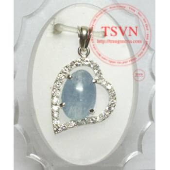 Đá Aquamarine mặt dây