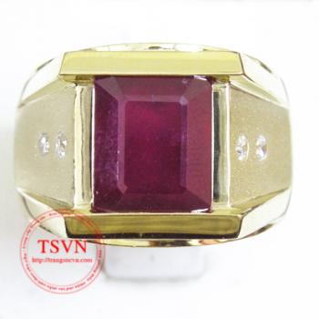 Nhẫn vàng tây gắn ruby