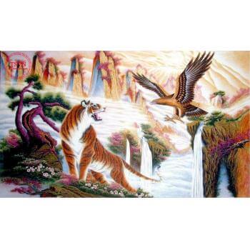 Tranh đá quý Chúa Sơn Lâm và Đại Bàng