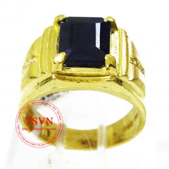 Nhẫn saphir thiên nhiên, được chế tác trên chất liệu vàng ta 999