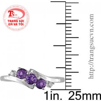 Nhẫn thạch anh tím