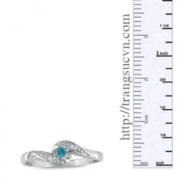 Nhẫn bạc topaz  xanh