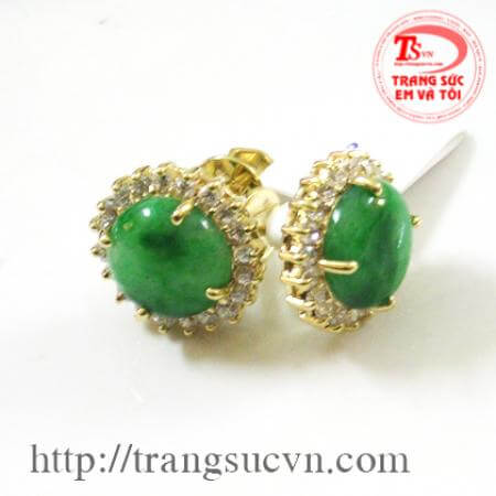 Hoa tai ngọc jadeite (ngọc cẩm thạch)