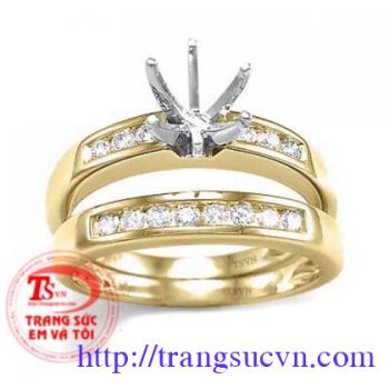 Vỏ nhẫn cưới kim cương thiên nhiên