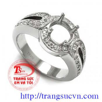 Vỏ nhẫn nam gắn kim cương thiên nhiên