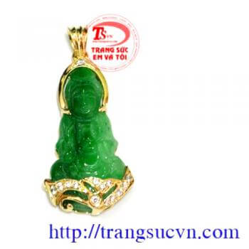 phật ngọc gắn vàng tây