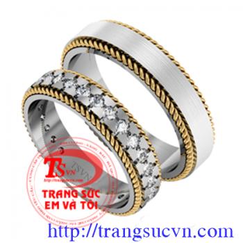 Đôi Nhẫn cưới kim cương thiên nhiên