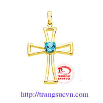 Mặt thánh giá Chúa ki tô đá topaz