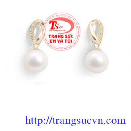 Hoa tai ngọc trai nuôi nước mặn sáng bóng bền đẹp quyến rũ