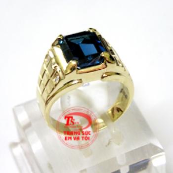 Nhẫn nam gắn đá topaz thiên nhiên hộ mệnh hợp nhất với người mệnh thủy, và mệnh mộc