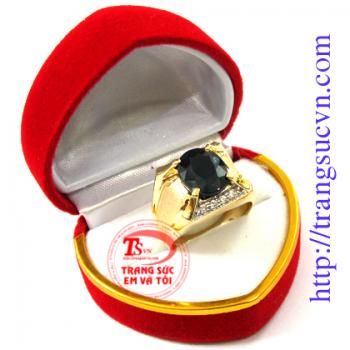 - Nhẫn saphire thiên nhiên có giấy chứng chỉ ( giấy kiểm định đá quý) Nhẫn nam saphire