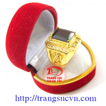 Nhẫn nam vàng 999 kiểu dáng đẹp, chất lượng cao, nhẫn nam đính đá Granat thiên nhiên, nhẫn nam vàng ta, Nhẫn nam vàng 999 chế tác phù hợp phong cách thời trang phái mạnh.