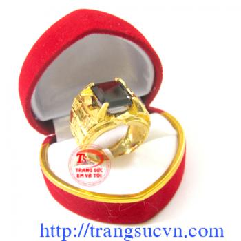 Nhẫn nam doanh nhân vàng tây đá quý