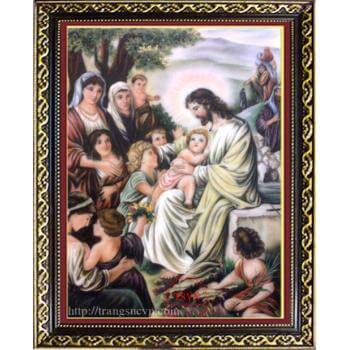 Tranh đá quý Chúa Giê su Bên Trẻ em