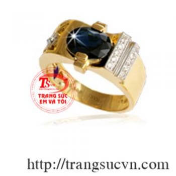 Bán Nhẫn nam Saphire,gia Nhẫn nam Saphire giá tốt,kèm giấy kiểm định đá quý và vàng,Nhẫn nam Saphire đảm bảo-y=uy tín,đặt Nhẫn nam Saphire theo yêu cầu