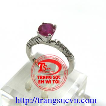 Nhẫn nữ Ruby vàng trắng