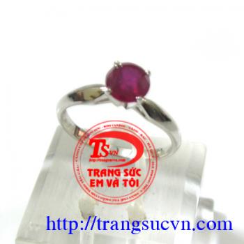 Nhẫn nữ Ruby vàng trắng