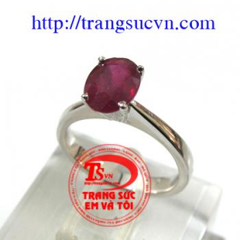 Nhẫn nữ Ruby vàng trắng