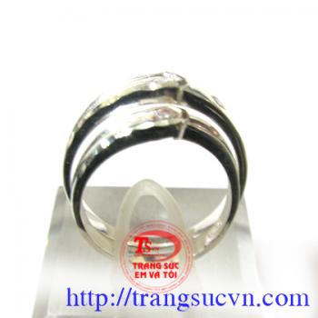 Nhẫn đôi gắn đá