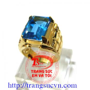 Nhẫn  nam vàng tây topaz