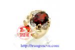 Nhẫn nam garnet facet