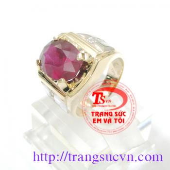 Nhẫn nam ruby facet