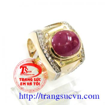 Nhẫn nam đá ruby giấy kiểm định Nhẫn nam đá ruby bán toàn quốc
