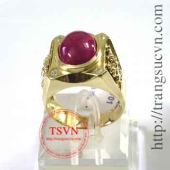 Nhẫn ruby cabochon