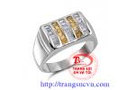 Nhẫn nam gắn kim cương và Saphir Vàng , gắn Kim cương thiên nhiên=dạng chữ nhật và saphir vàng thiên nhiên dạng chữ nhật