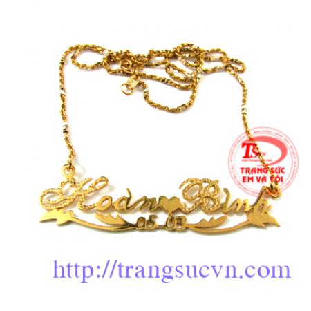 Giá Dây Chuyền Mặt Chữ Vàng|Đặt Dây Chuyền Mặt Chữ Vàng có giấy kiểm định Dây Chuyền Mặt Chữ Vàng bán toàn quốc.