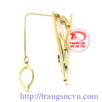 Kẹp Caravat vàng 18K Đá Quý