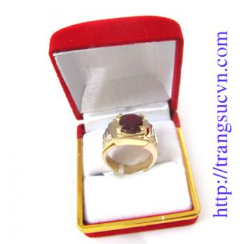 Nhẫn nam ruby đá tự nhiên chế tác đẹp, chất lượng cao, phù hợp phong cách phái mạnh
