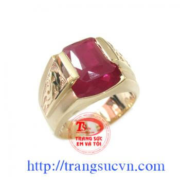 Nhẫn Ruby Chữ Nhật Đặt nhẫn nam được phù hợp với size tay của bạn được hợp với giá thành tốt nhất,Thay đổi các họa tiết, đường nét như mình muốn gắn đá theo mệnh của bạn