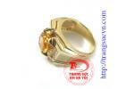 Nhẫn nam Citrine thân nhẫn được làm từ vàng tây, Vàng 14K ( Có giấy kiểm định vàng)