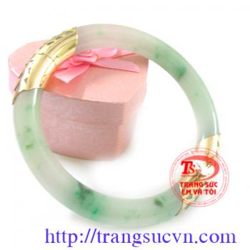 Vòng cẩm thạch ốp vàng tây 14K