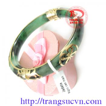 Vòng Đá Cẩm Thạch bọc Vàng tây 18k