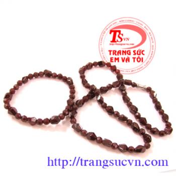 Bộ nữ trang đá garnet tự nhiên cách điệu