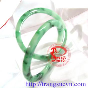 Vòng đôi ngọc vuông loại sơn thủy đẹp