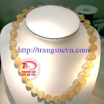 Hạt thạch anh tóc vòng cổ 10ly