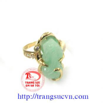 Nhẫn vàng tây 18K tỳ hưu bền đẹp sáng bóng
