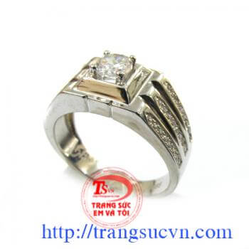 Nhẫn bạc kim cương NT