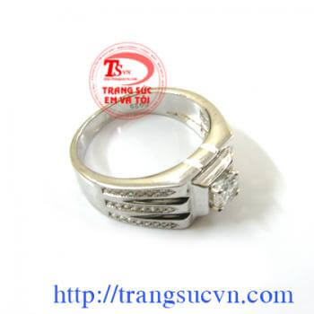 Nhẫn bạc kim cương NT