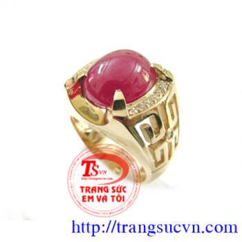 Nhẫn đẹp cao cấp,Nhẫn nam vàng tây_Ruby