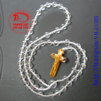 Chuỗi mân côi thạch anh trắng