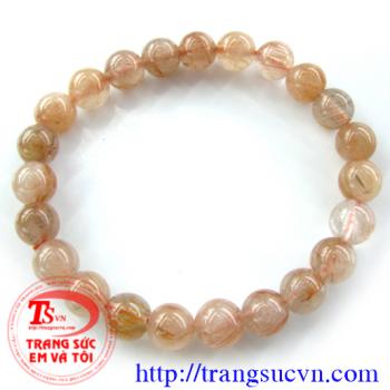 Vòng tay hạt thạch anh tóc đỏ 8 ly