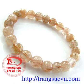 Vòng tay hạt thạch anh tóc đỏ 8 ly