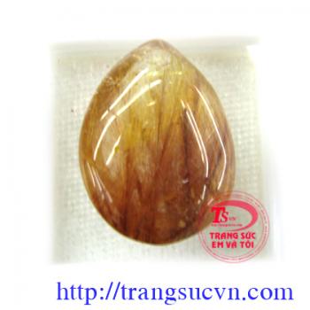 Viên thạch anh tóc nâu vàng