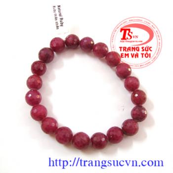 Vòng hạt ruby Facet
