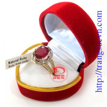 Nhẫn nữ vàng đá ruby